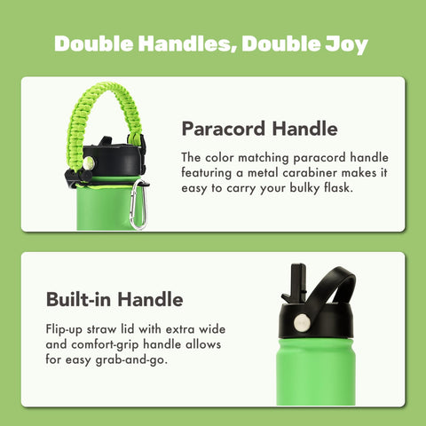 Mininoo paracord handle enables easy carry during workouts and travel.