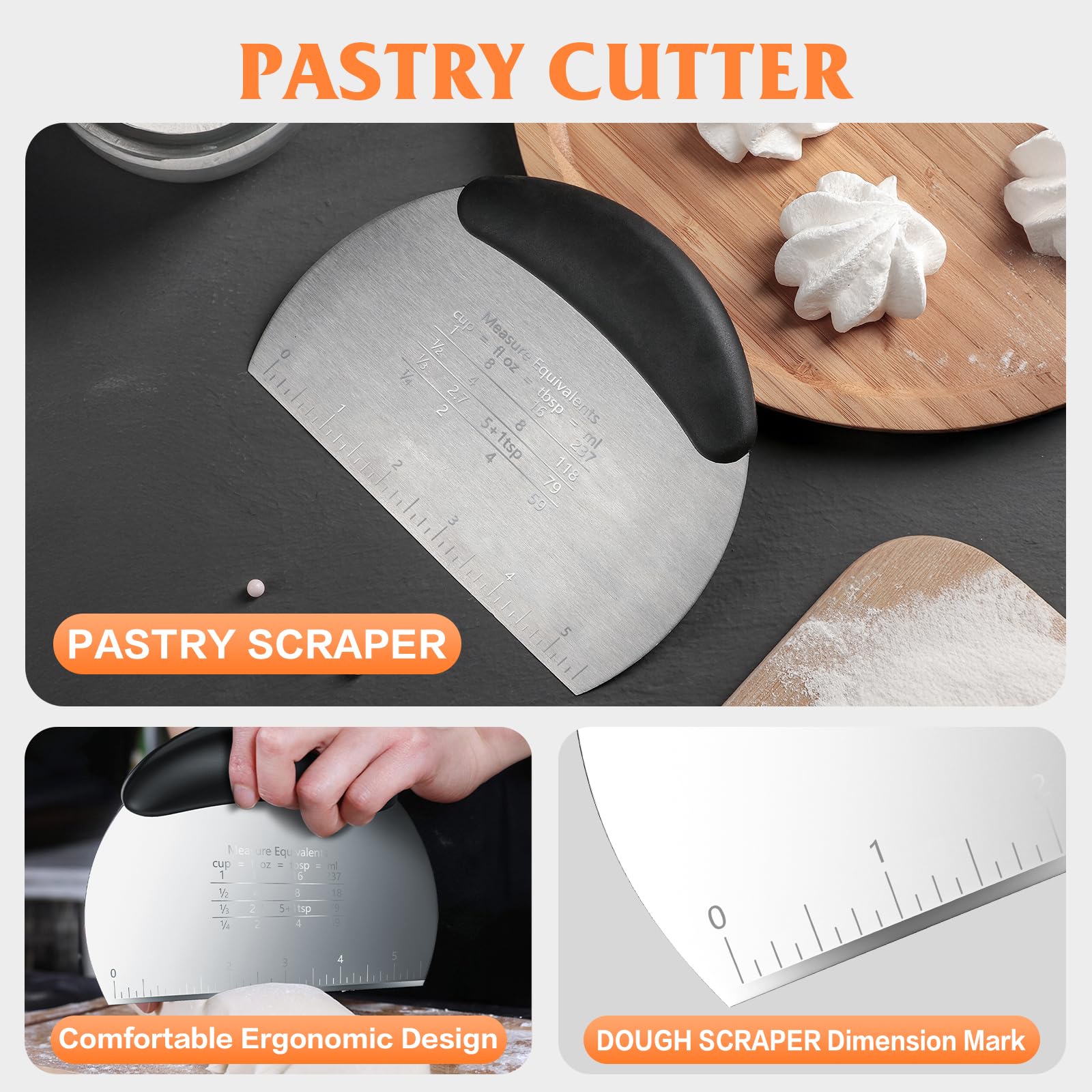 MINO ANT dough cutter edge tool for precise portioning and clean cuts