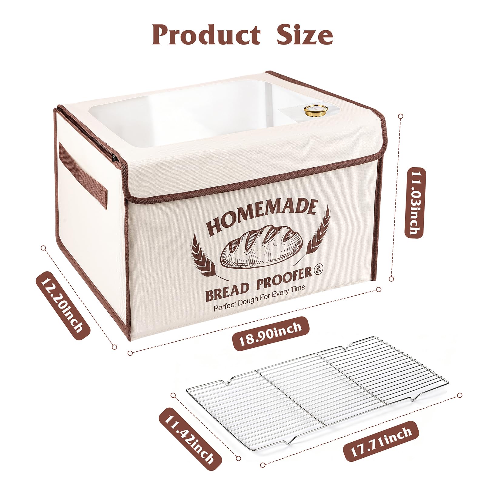 MINO ANT temp-control panel shows precise warmth for dough.