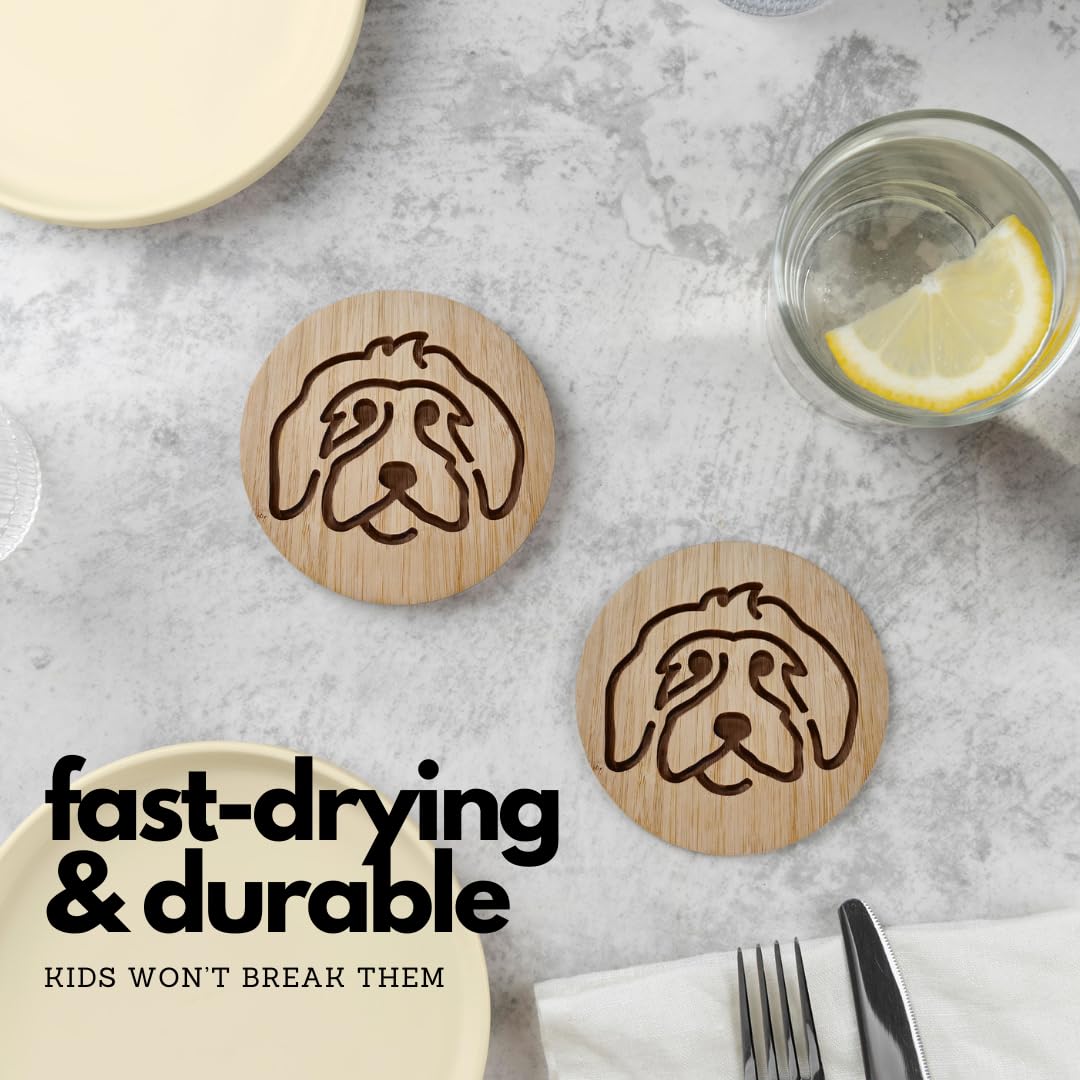Mint Bucket absorbent dog coasters soak up moisture and spills.