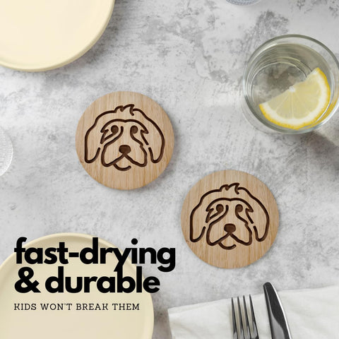 Mint Bucket absorbent dog coasters soak up moisture and spills.