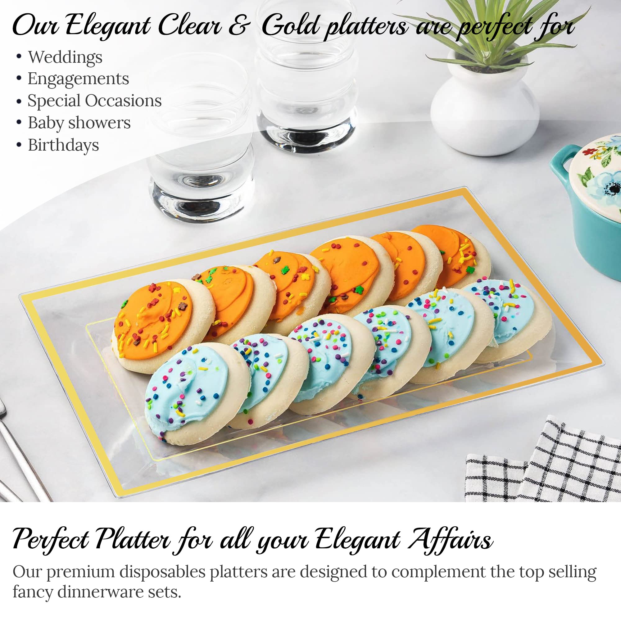 Mint Living party serving trays organize snacks for upscale celebrations.