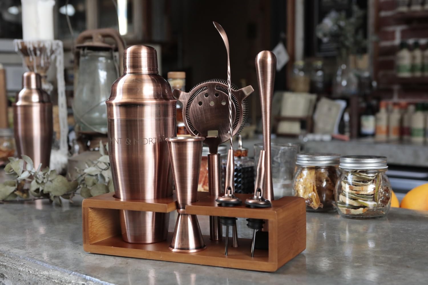 Mint & Mortar complete cocktail kit ready for organized entertaining.