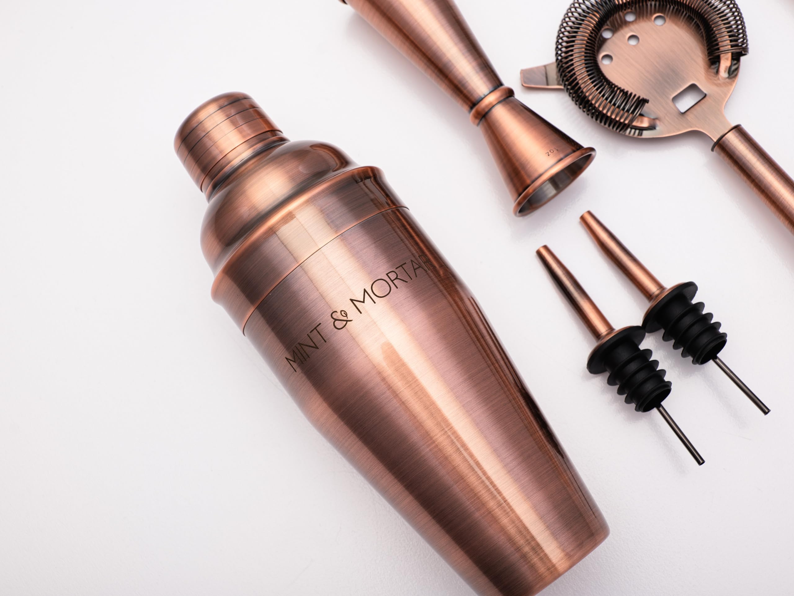 Mint & Mortar stainless steel tools resist rust for long-lasting home bar use.