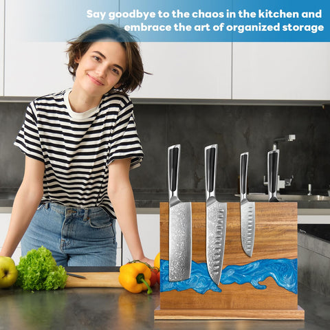 Minyuexia acacia wood base stands steady, adding a natural touch to your kitchen.