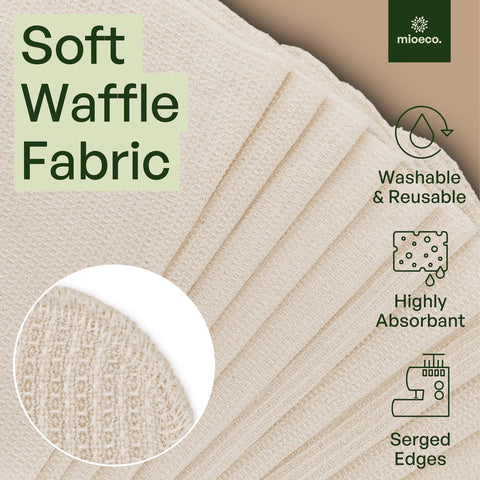 Mioeco dish towels for wiping surfaces and quick kitchen messes.
