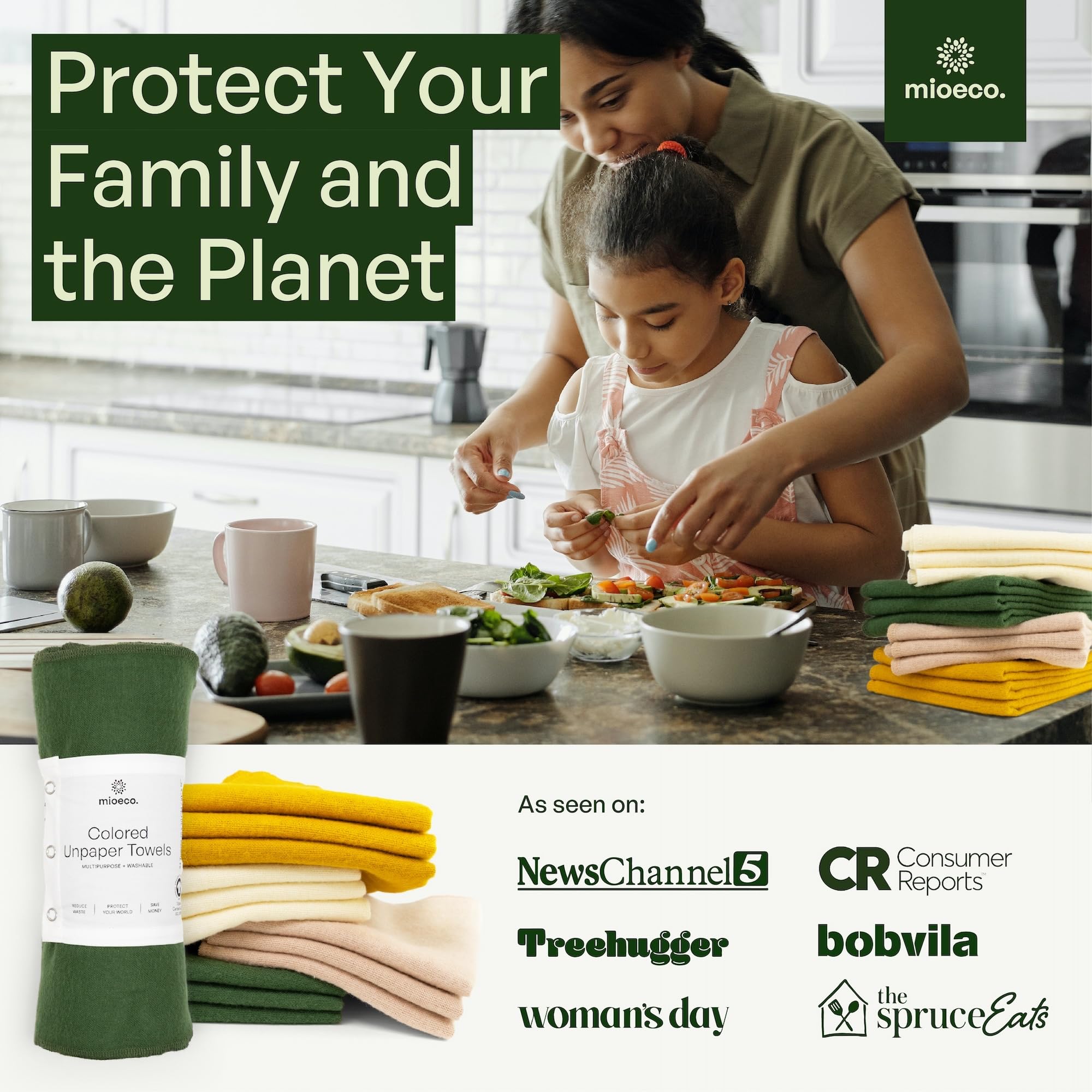 mioeco durable reusable napkins towels provide a long-lasting eco alternative.