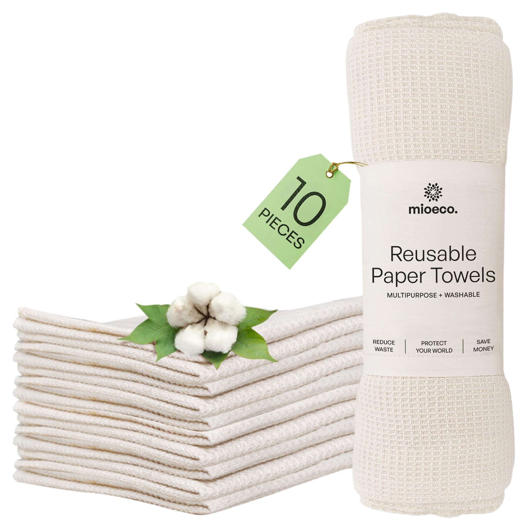 Mioeco kitchen unpaper towels washables for quick spill absorption and reusable daily use.