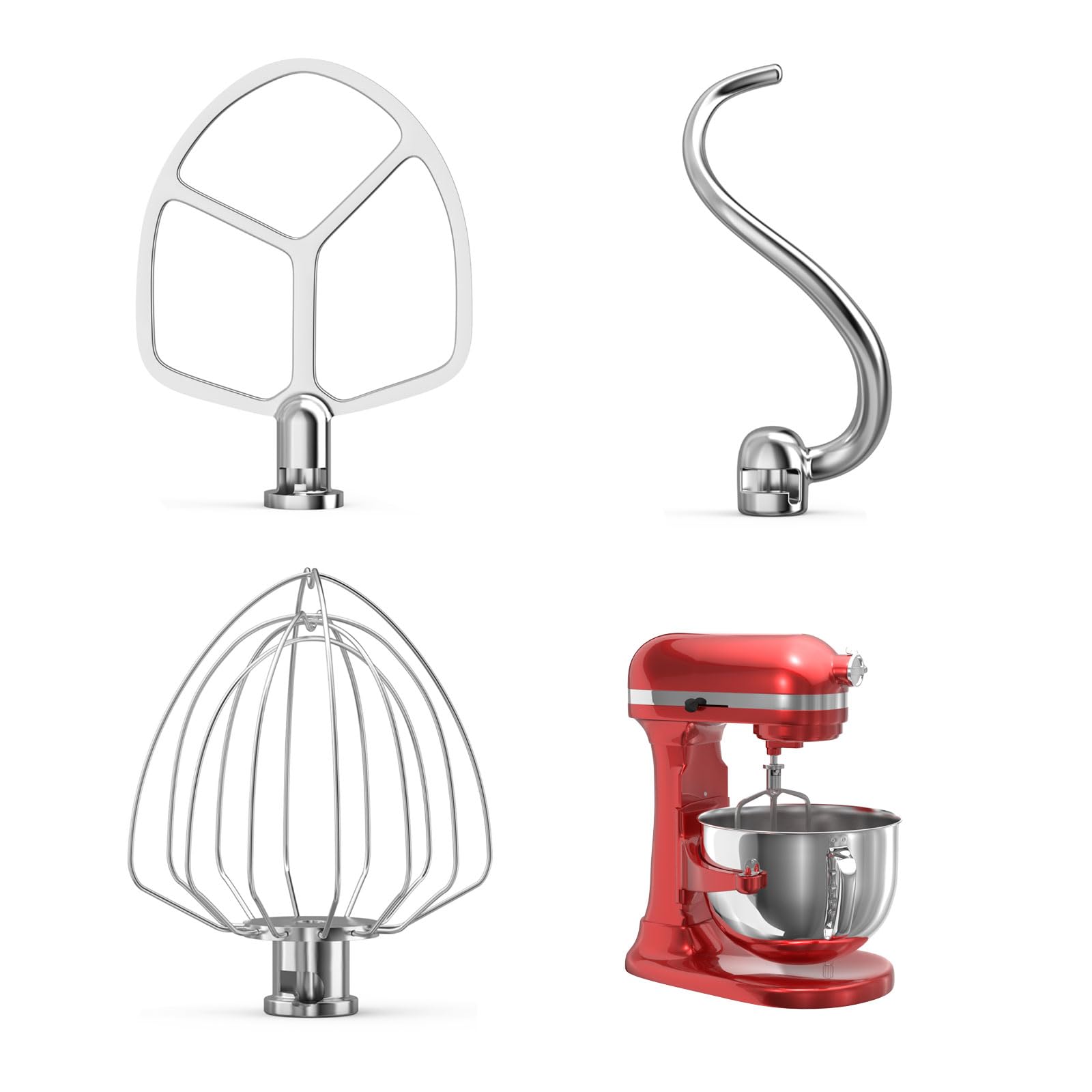 Miosruru KN256 6-Wire Whip for KitchenAid mixers creates airy textures.