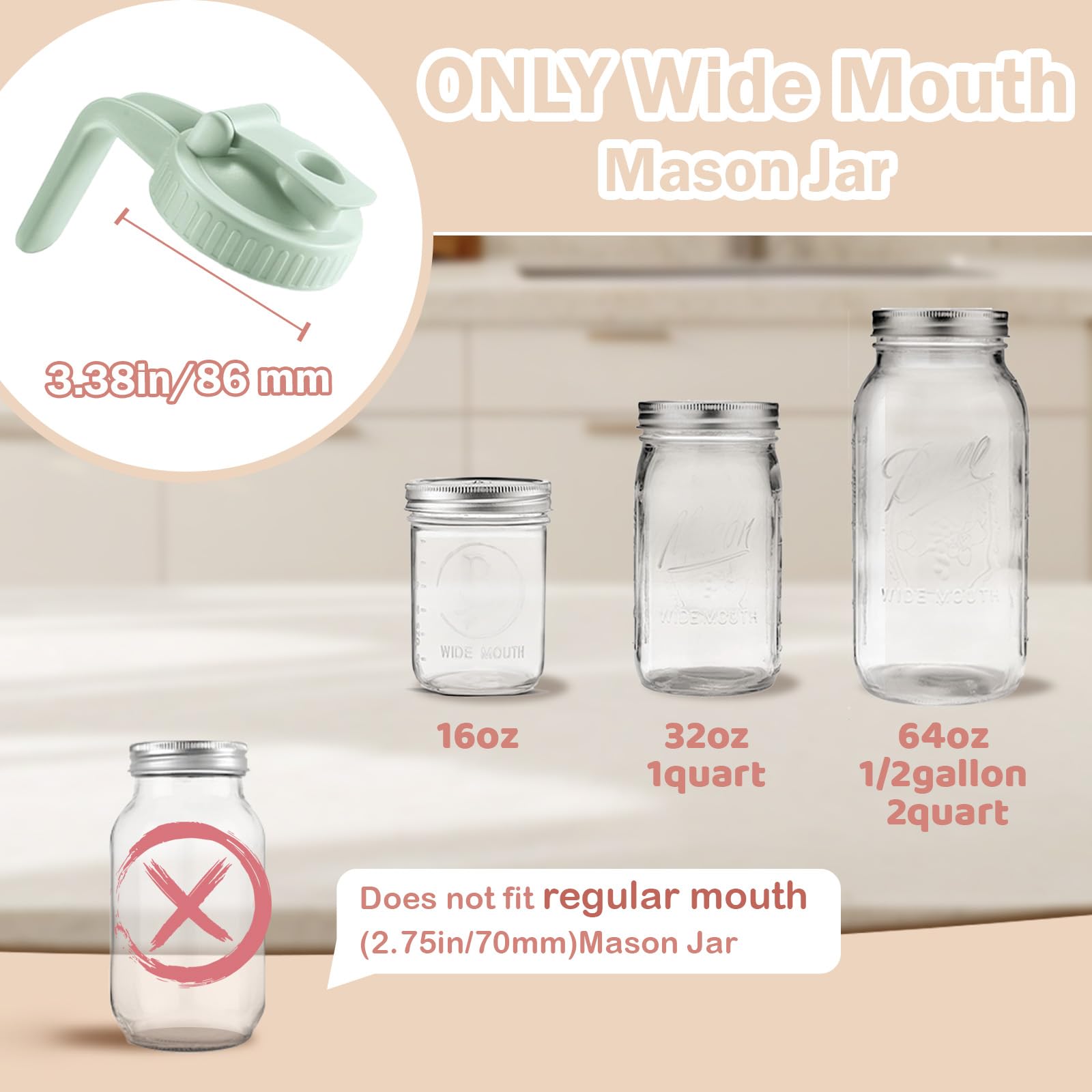 Miradexic 86mm jar lid fits Mason jars securely