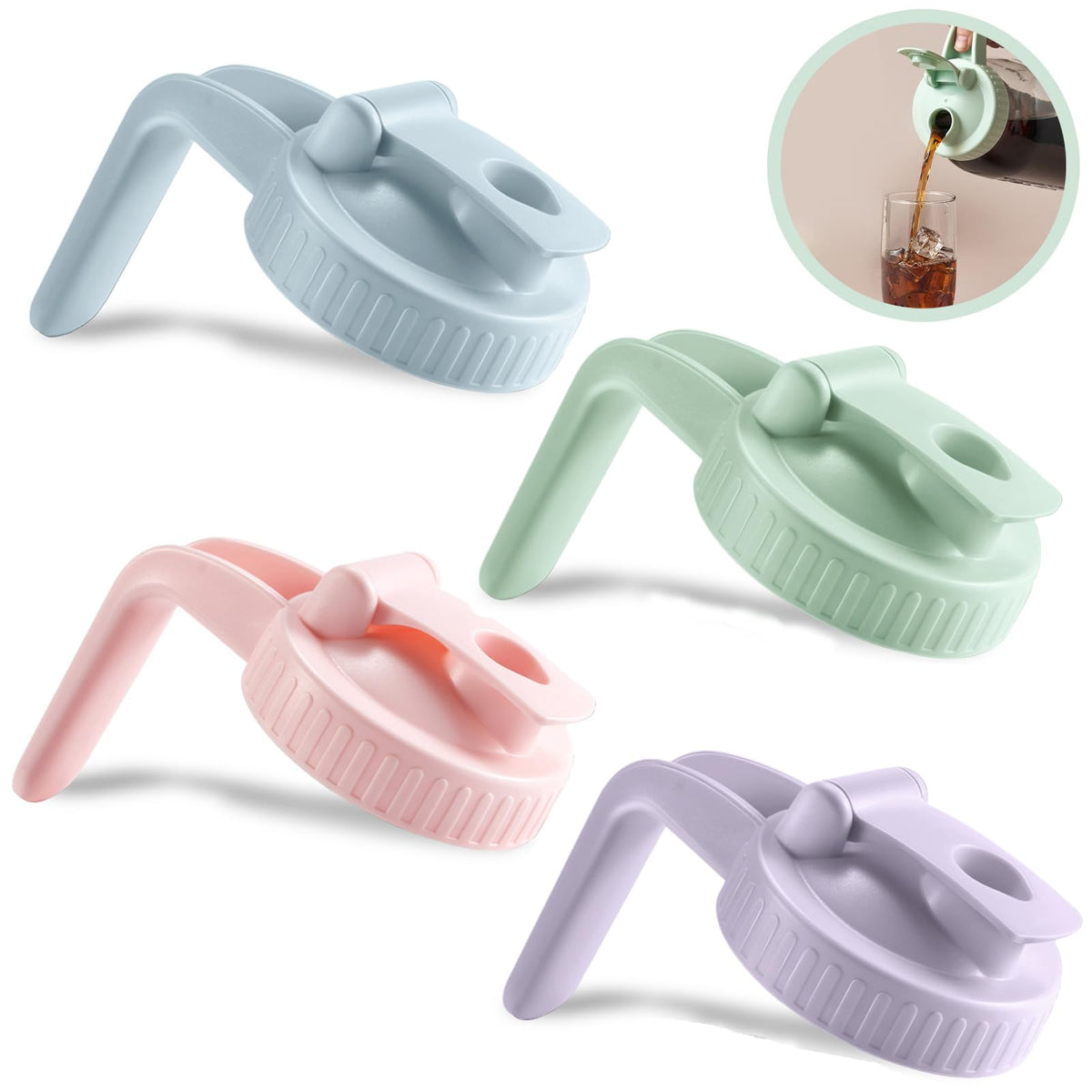 Miradexic wide-mouth lid with V-shaped pour spout for drip-free pouring
