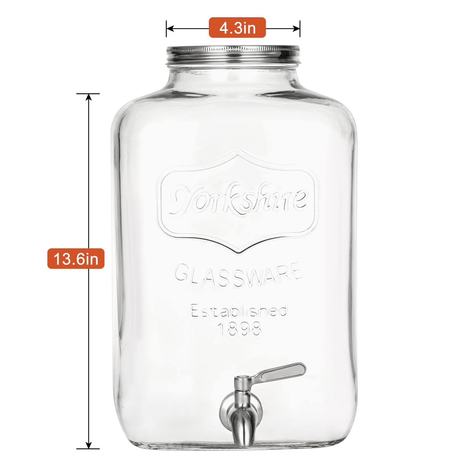 MiraEase durable glass with rust-resistant, leakproof spigot minimizes spills during busy gatherings.