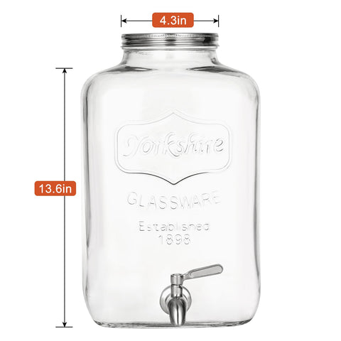 MiraEase durable glass with rust-resistant, leakproof spigot minimizes spills during busy gatherings.