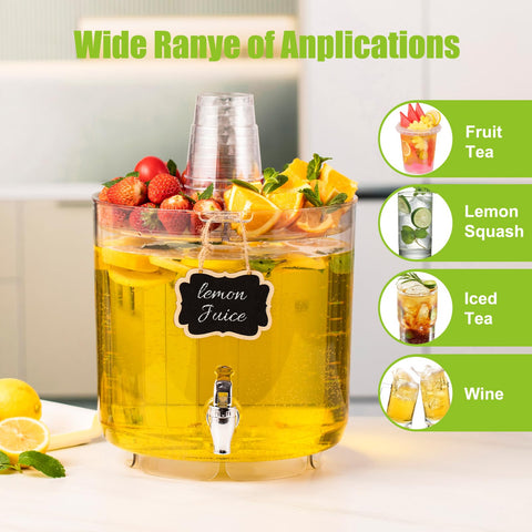 MiraFure transparent plastic drink dispenser on display