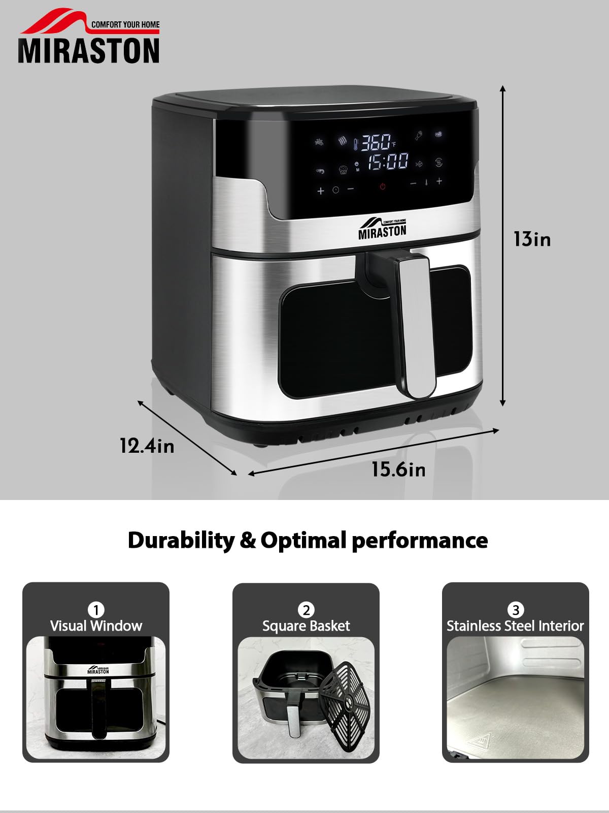 Compact MIRASTON dimensions fit easily in most kitchens.