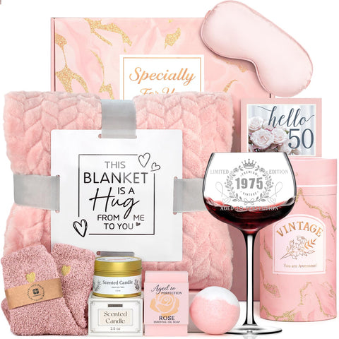 Mirasphere 50th birthday gift box blanket for warm, cozy evenings.