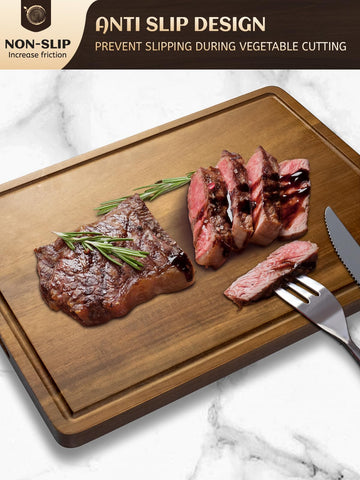 Misawce acacia cutting board reversible surface ideal for switching tasks