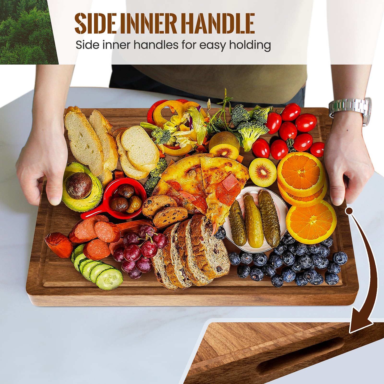 Misawce X-Large Acacia Cutting Board gift-ready packaging