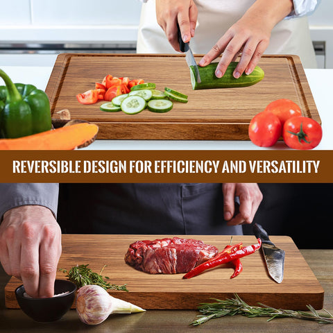 Misawce X-Large Acacia board suitable for meat, cheese, and vegetables