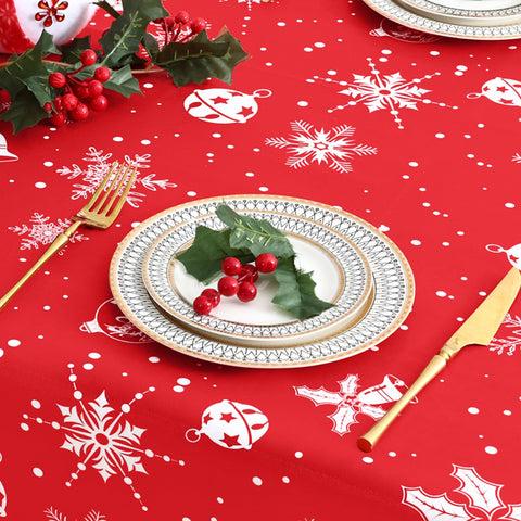 Misaya 60x102 tablecloth fits standard dining tables with ample coverage.