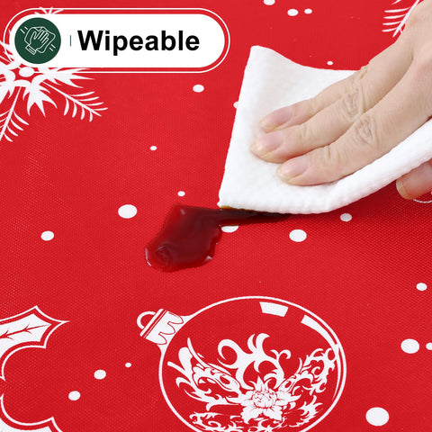 Misaya bells pattern table cover adds festive charm to holiday meals.