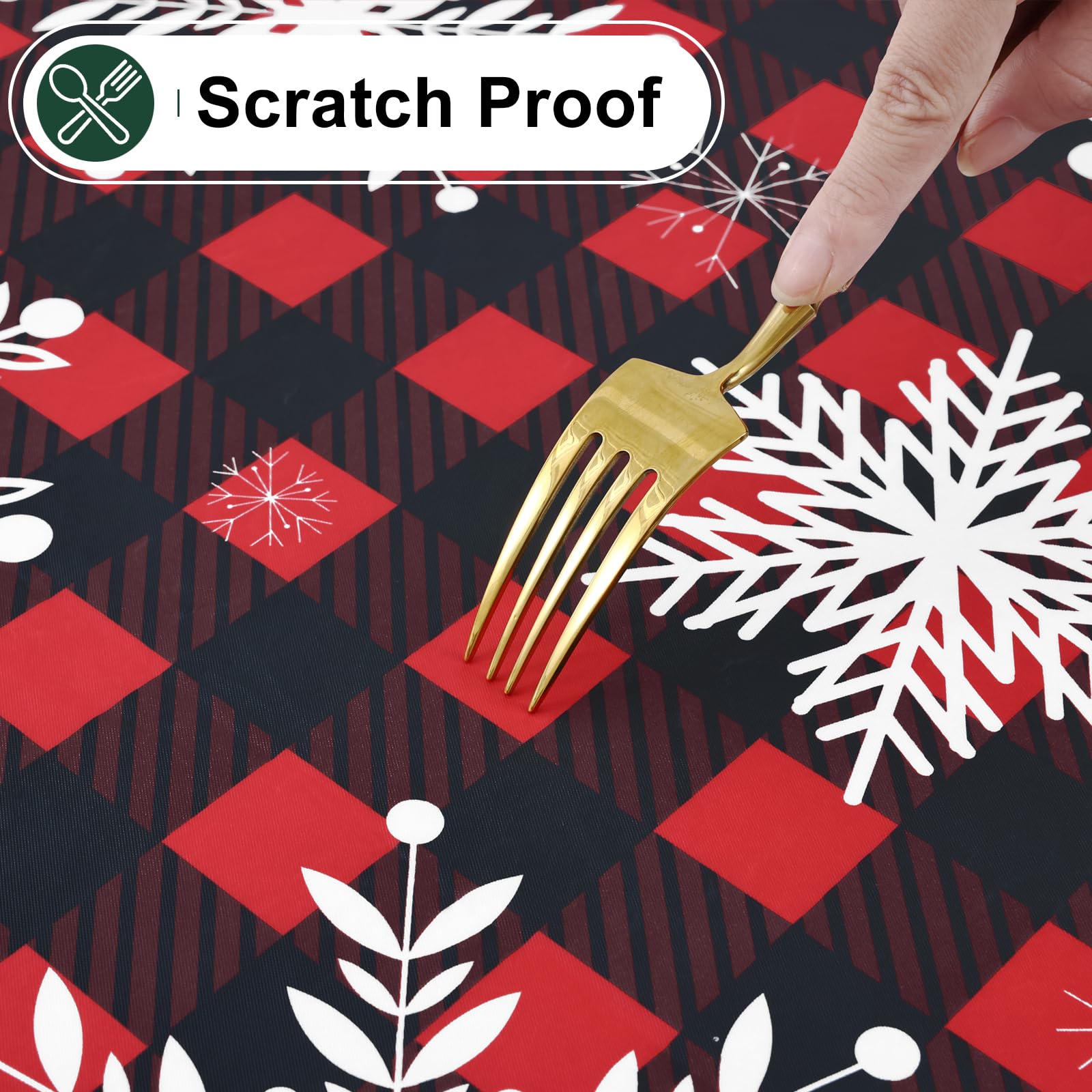 Misaya red and black pattern enhances festive table decor for dinners and parties.