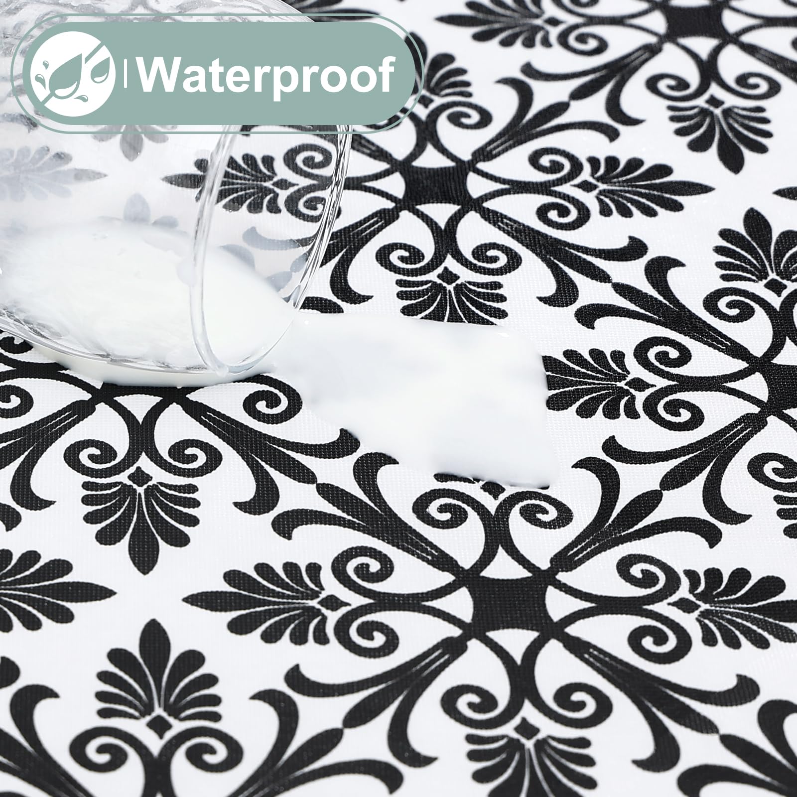 Misaya easy wipe-clean tablecloth for quick cleanup after meals.