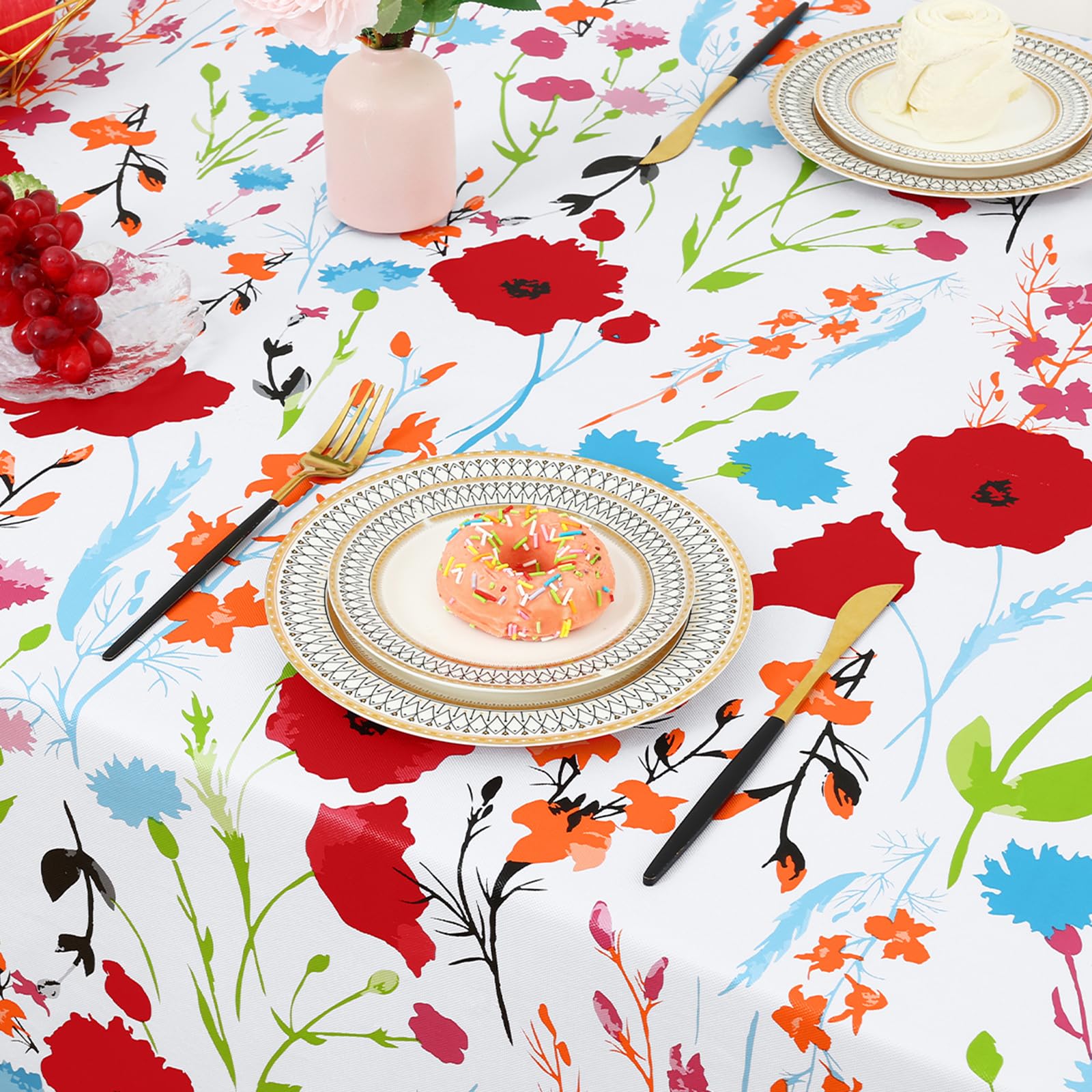 Misaya floral tablecloth ideal for casual dining and gatherings