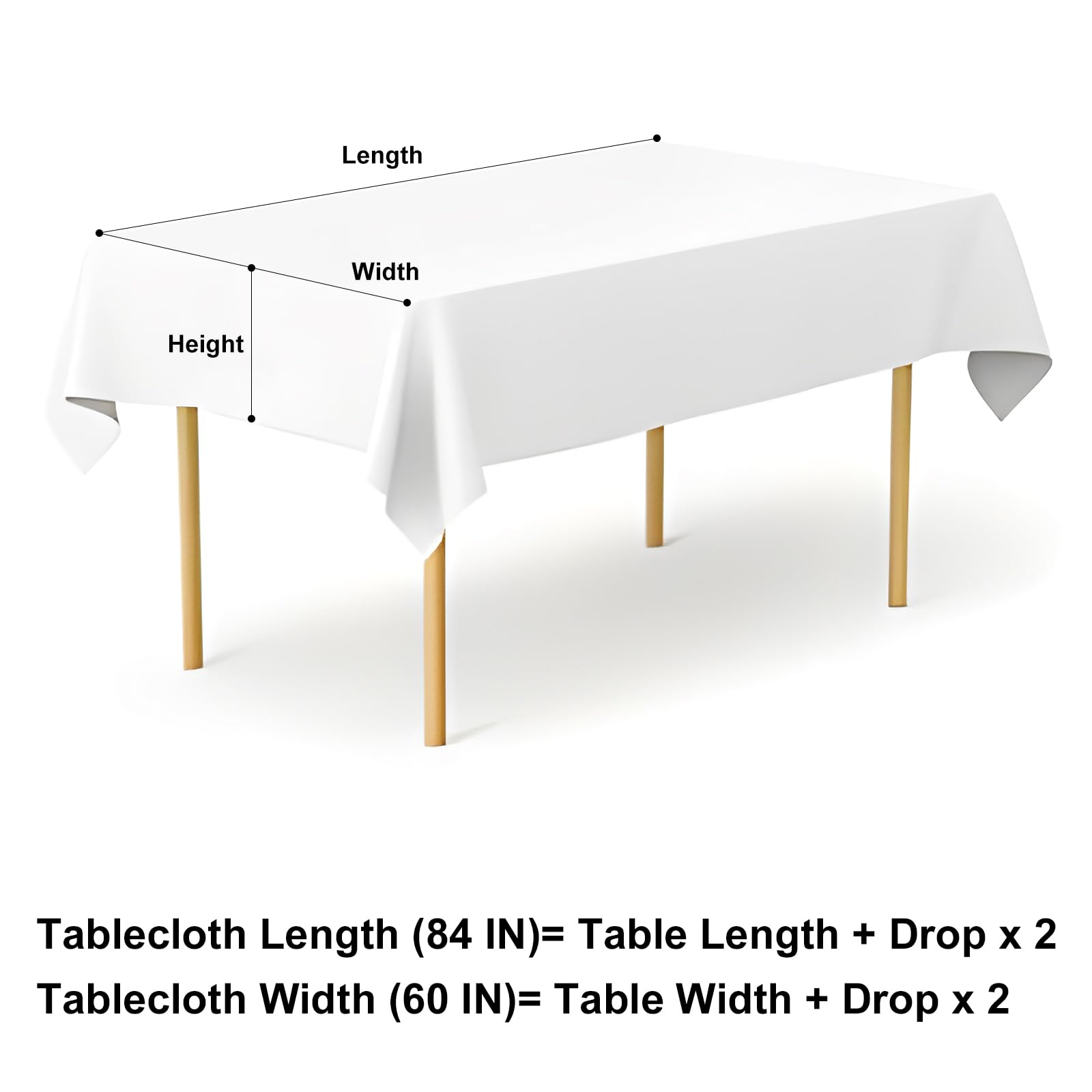 Misaya rectangle tablecloth 60x84 fits standard dining spaces