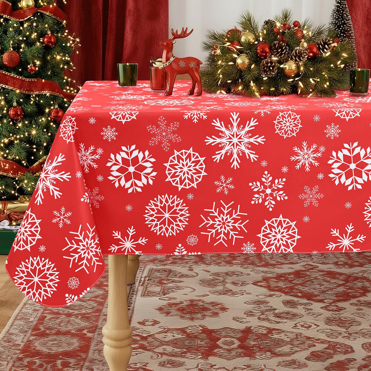 Misaya rectangle tablecloth waterproof vinyl protects against spills during meals