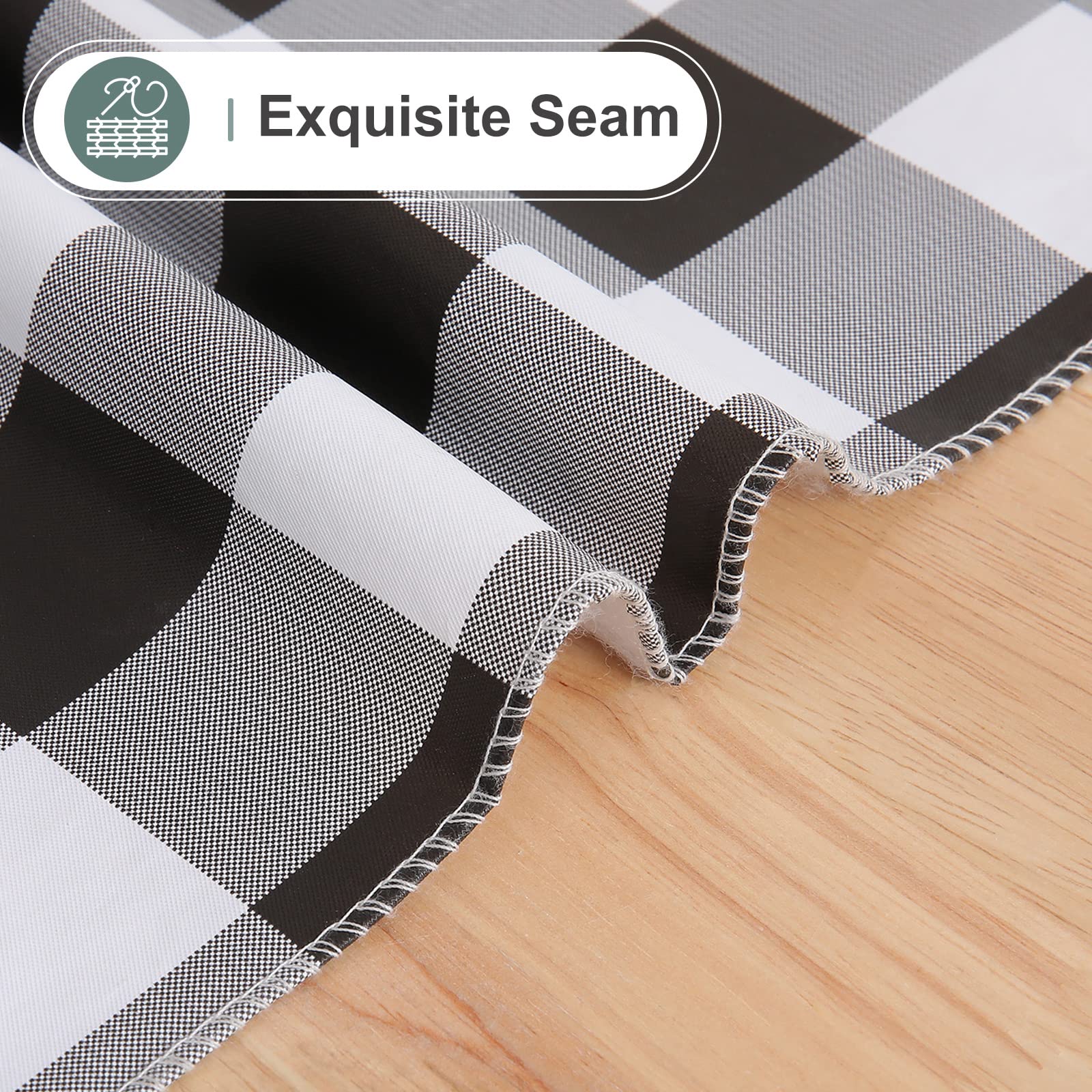 Misaya soft flannel backing keeps the tablecloth in place.