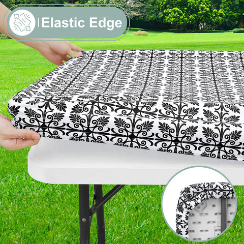 Misaya waterproof vinyl tablecloth with soft flannel backing protects surfaces.