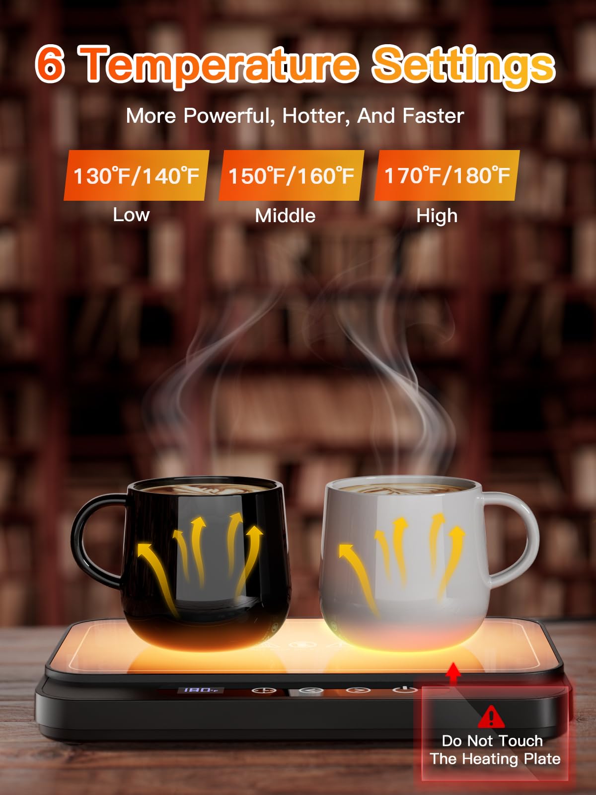 Misby warmer supports flat-bottom mugs for efficient heat transfer