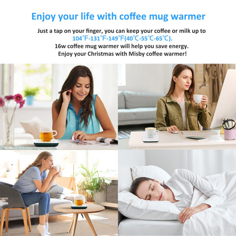 Misby Coffee Warmer 3.5-inch heating plate fits many cups.