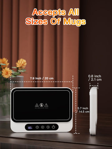 Misby Mug Warmer works with flat-bottom mugs for best contact.