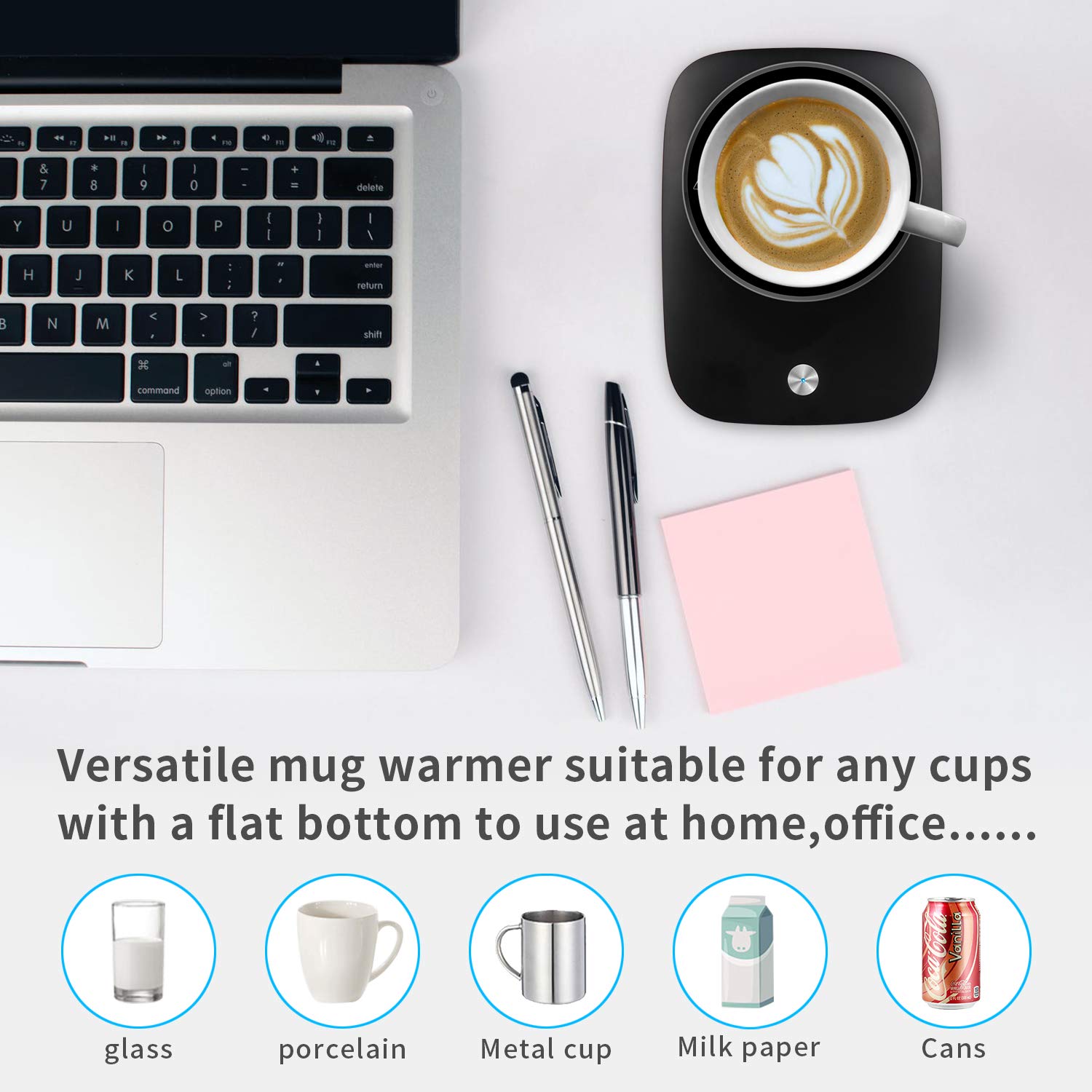 Gravity-induction Misby warmer detects cup presence for hands-free heating