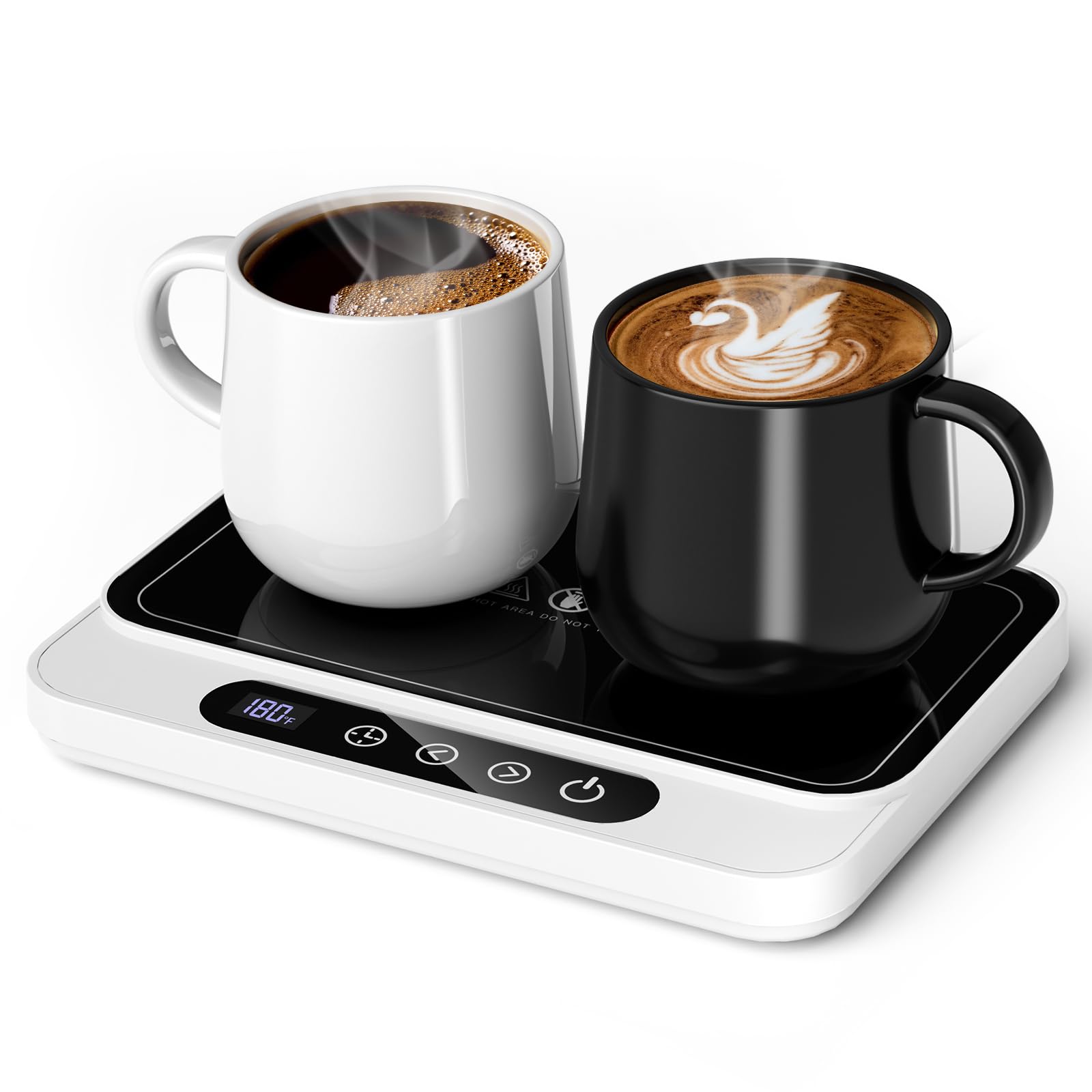 Misby Mug Warmer with large panel heats two cups at once.
