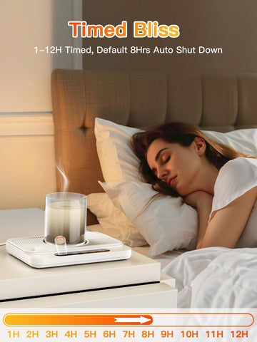 Misby Mug Warmer's ultra-thin design fits any desk.