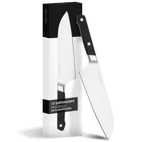 Misen AUS-10 steel blade emphasizes durability and edge retention.