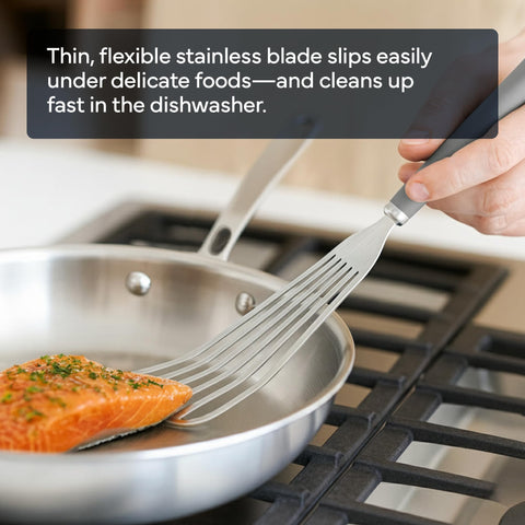 Misen spatula with heat-resistant silicone grip for secure handling