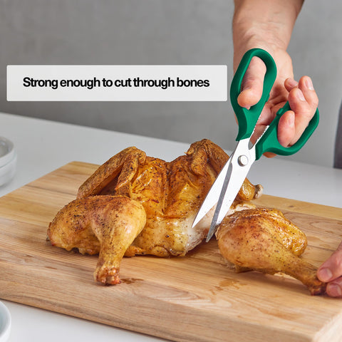 Misen heavy-duty kitchen shears open packages cleanly without slipping.