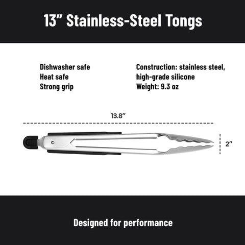 Misen locking feature keeps tongs closed when stored.