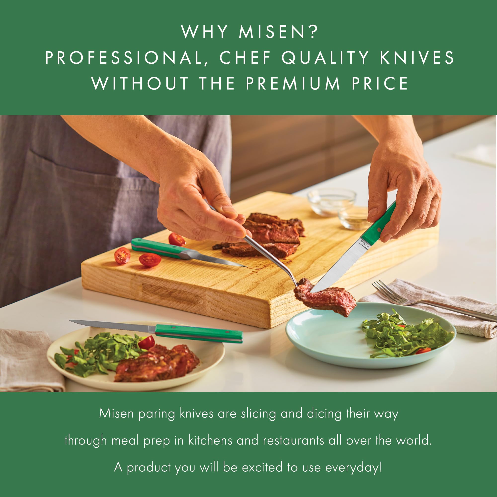Misen paring knife garnishing precision for decorative work.