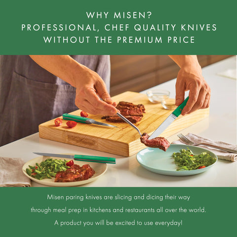 Misen paring knife garnishing precision for decorative work.