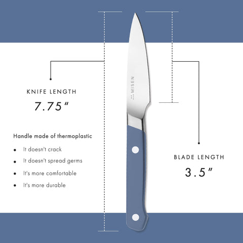 Misen paring knife, lightweight for detailed kitchen tasks and quick maneuvers