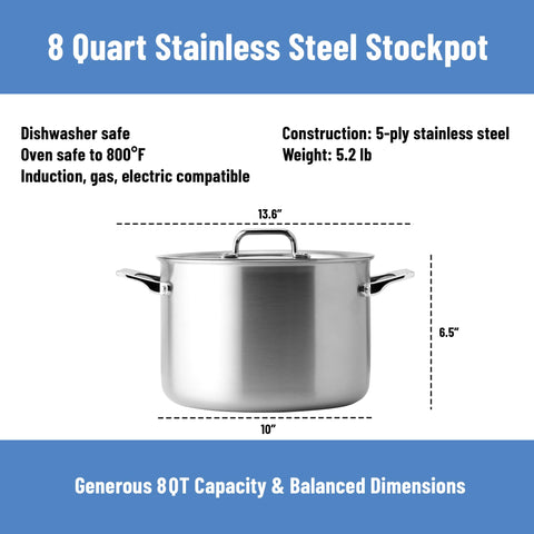 Misen 8-quart pot ideal for soups and big-batch pasta or vegetables