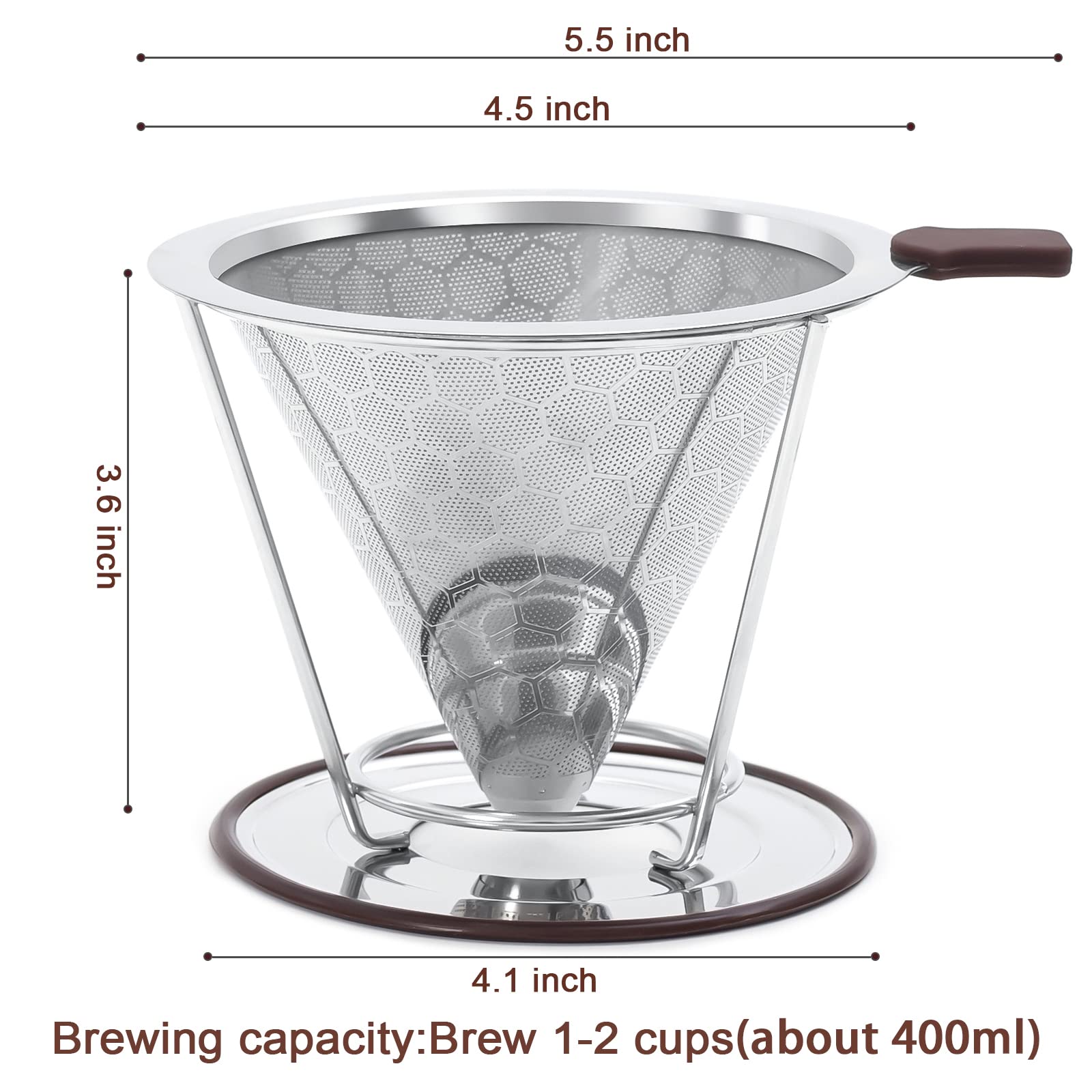 MISETTO detachable stand helps compatibility with cups and carafes.