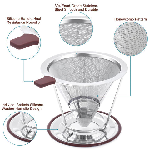 MISETTO stainless steel filter 800-mesh close-up for precise extraction.