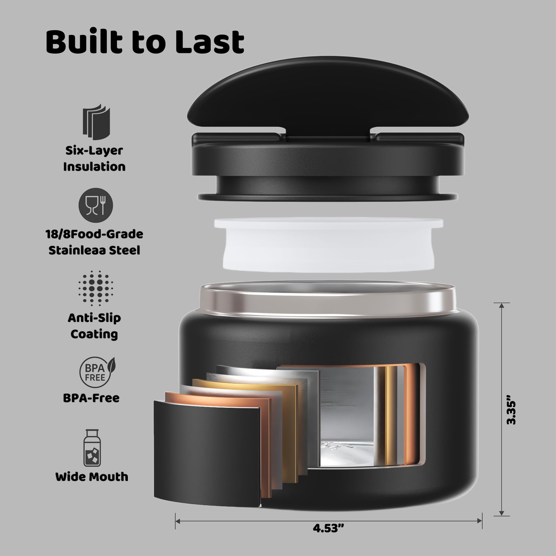 14.5oz capacity is perfect for school lunches and balanced portions.