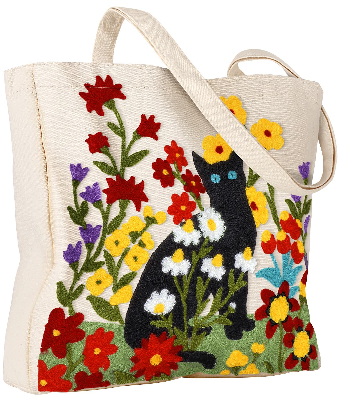 Miss Adola tote bag front view with 3D embroidery detailing for daily styling